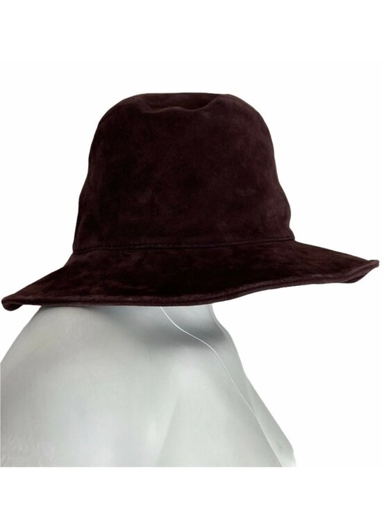 Maison Michel Suede Leather Bucket Hat M Dark Purple Aubergine main image 4
